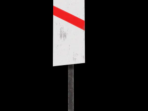 guarded level crossing roadsign 3D Model