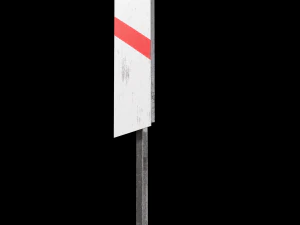 guarded level crossing roadsign 3D Model