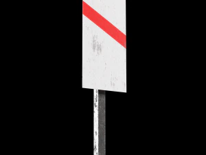 guarded level crossing roadsign 3D Model