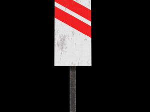 unguarded level crossing roadsign 3D-Modell
