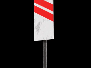 unguarded level crossing roadsign 3D Model