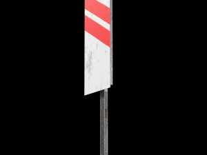 unguarded level crossing roadsign 3D Model