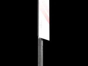 unguarded level crossing roadsign 3D Model