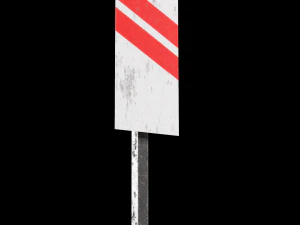 unguarded level crossing roadsign 3D Model