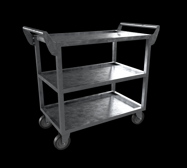 stainless steel heavy duty cart Modelo 3D .c4d .max .obj .3ds .fbx .stl .blend 