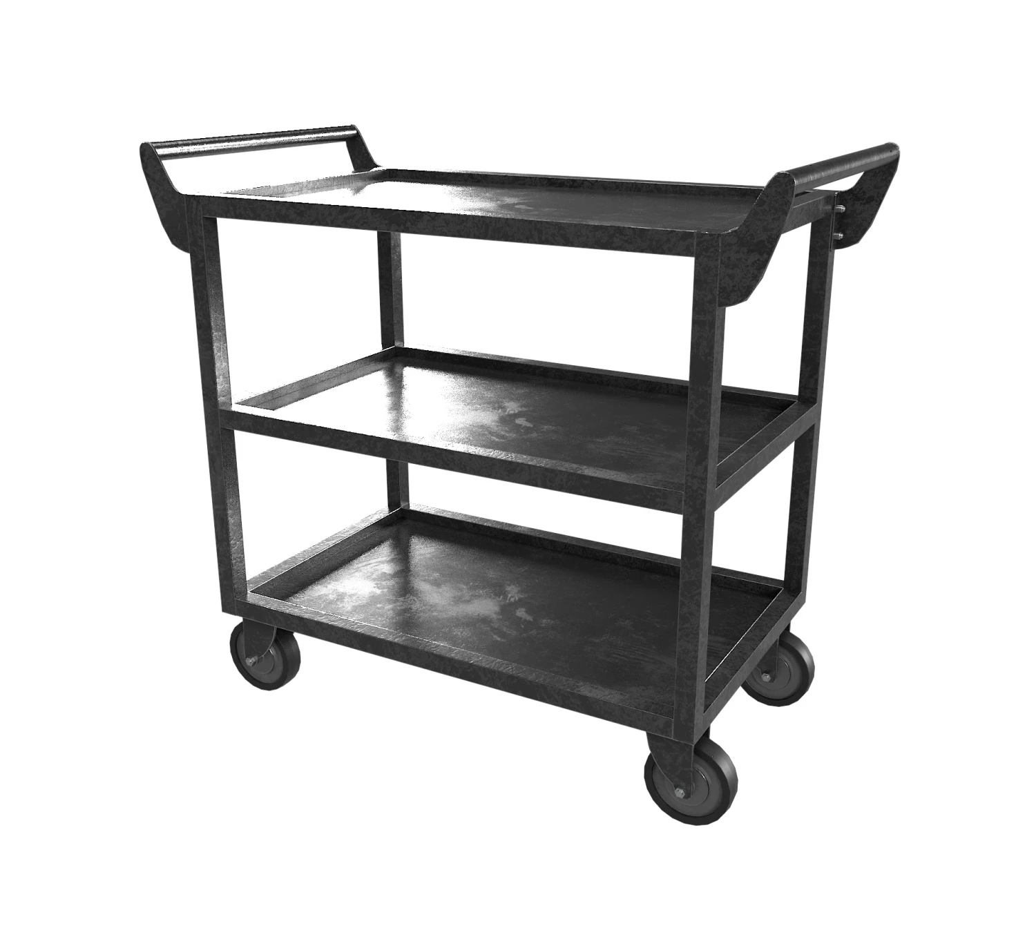 dark steel cart 3D Model .c4d .max .obj .3ds .fbx .stl .blend