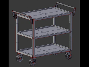 dark steel cart 3D Model