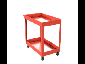 cart red painted realistic 3D Model