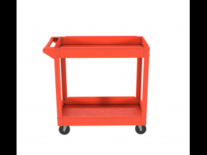 cart red painted realistic Modelo 3D