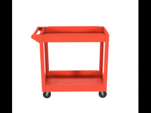 cart red painted realistic 3D Model