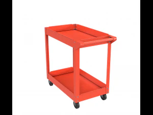 cart red painted realistic 3D Model