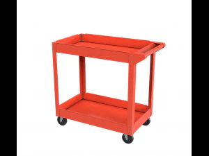 cart red painted realistic 3D Model