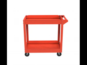 cart red painted realistic 3D Model