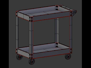 carrinho pintado de azul Modelo 3D