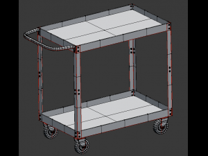 red cart realistic 3D Model