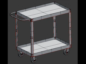 dark steel cart 3D Model
