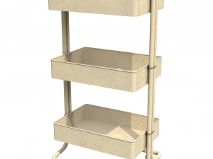 жовтий пофарбований візок 3D Модель