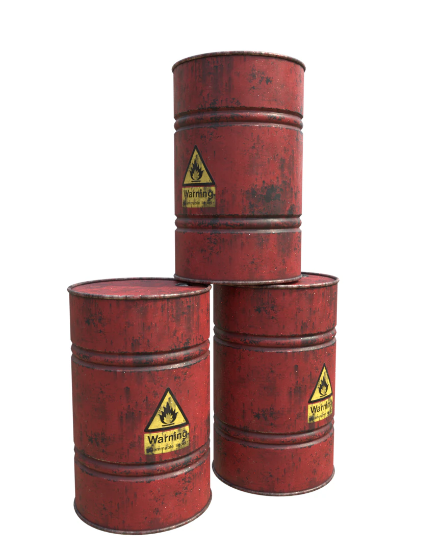 flammable oil barrel 3D Model .c4d .max .obj .3ds .fbx .stl .blend 