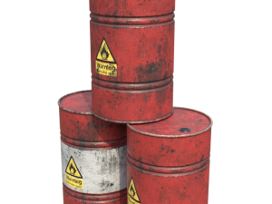flammable liquid barrels pbr Model 3D