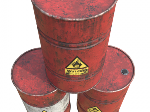 flammable liquid barrels pbr Model 3D