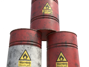 flammable liquid barrels pbr Model 3D