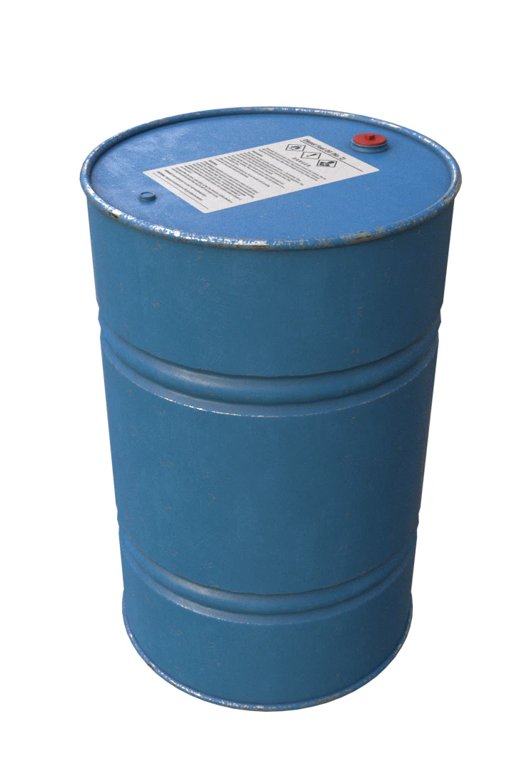 blue painted barrel pbr 3D Model .c4d .max .obj .3ds .fbx .stl .blend 
