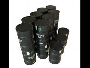 dark painted oil barrel 3D Model