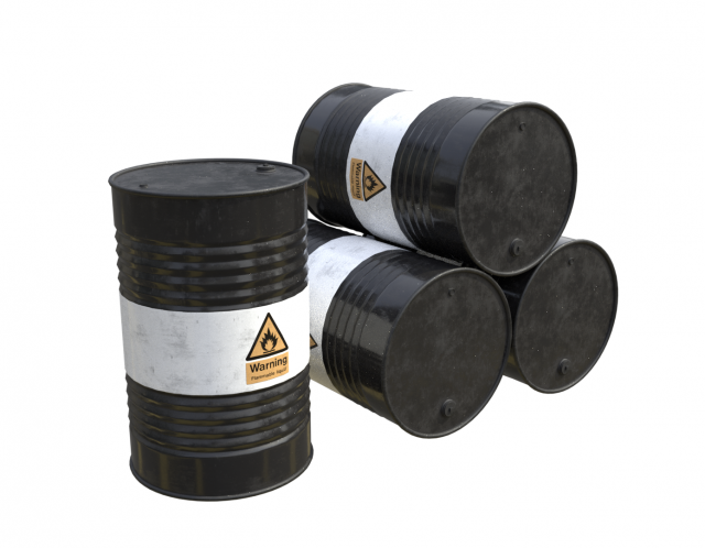 dark black painted barrel 3D 模型 .c4d .max .obj .3ds .fbx .stl .blend