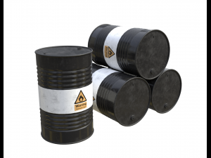 dark black painted barrel 3D 모델