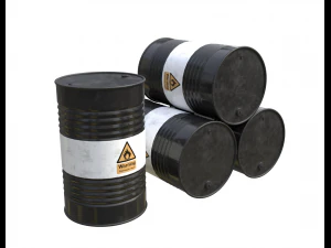 짙은 검정색으로 칠해진 배럴 3D 모델