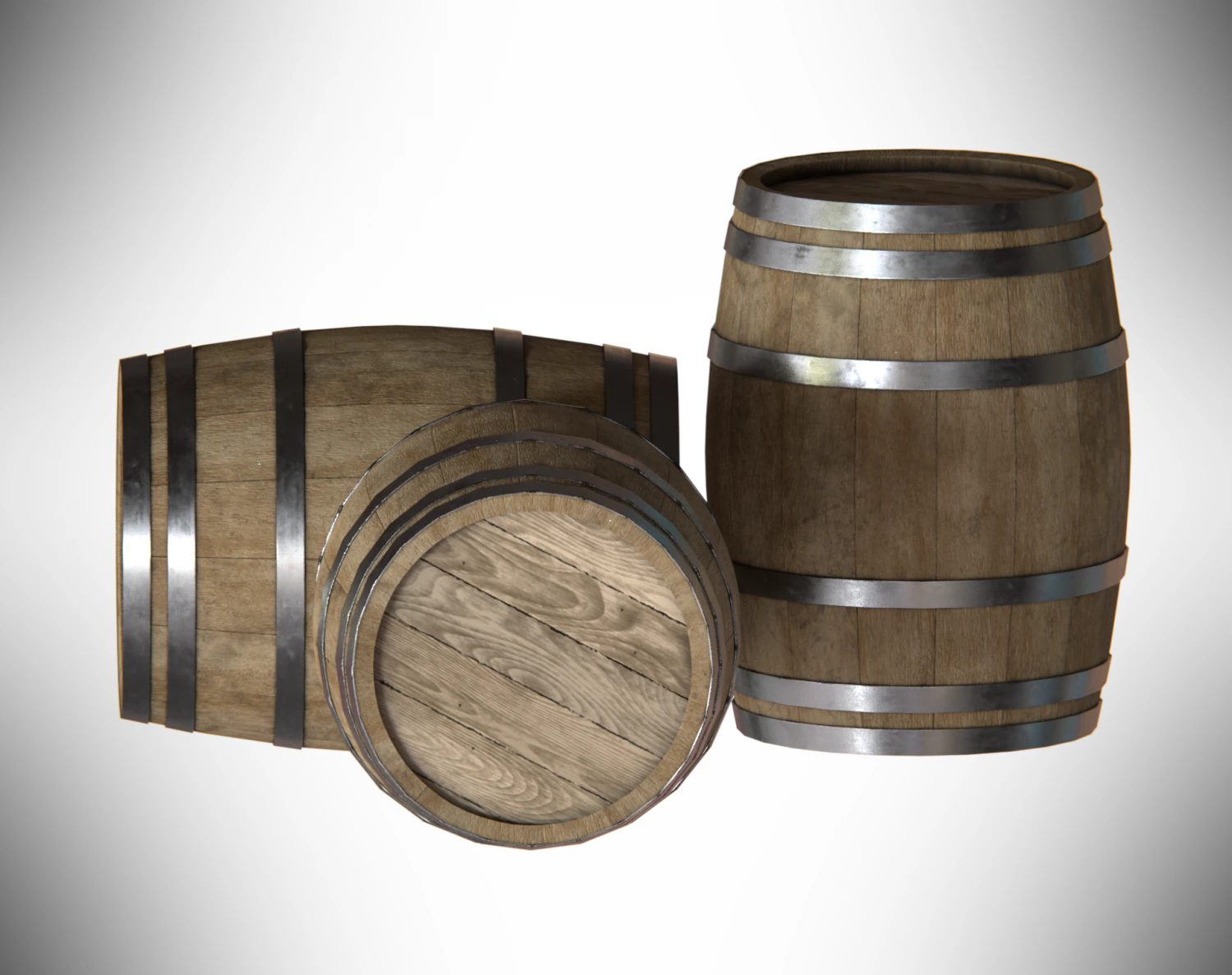 woodenbarrel 3D Model .c4d .max .obj .3ds .fbx .stl .blend 
