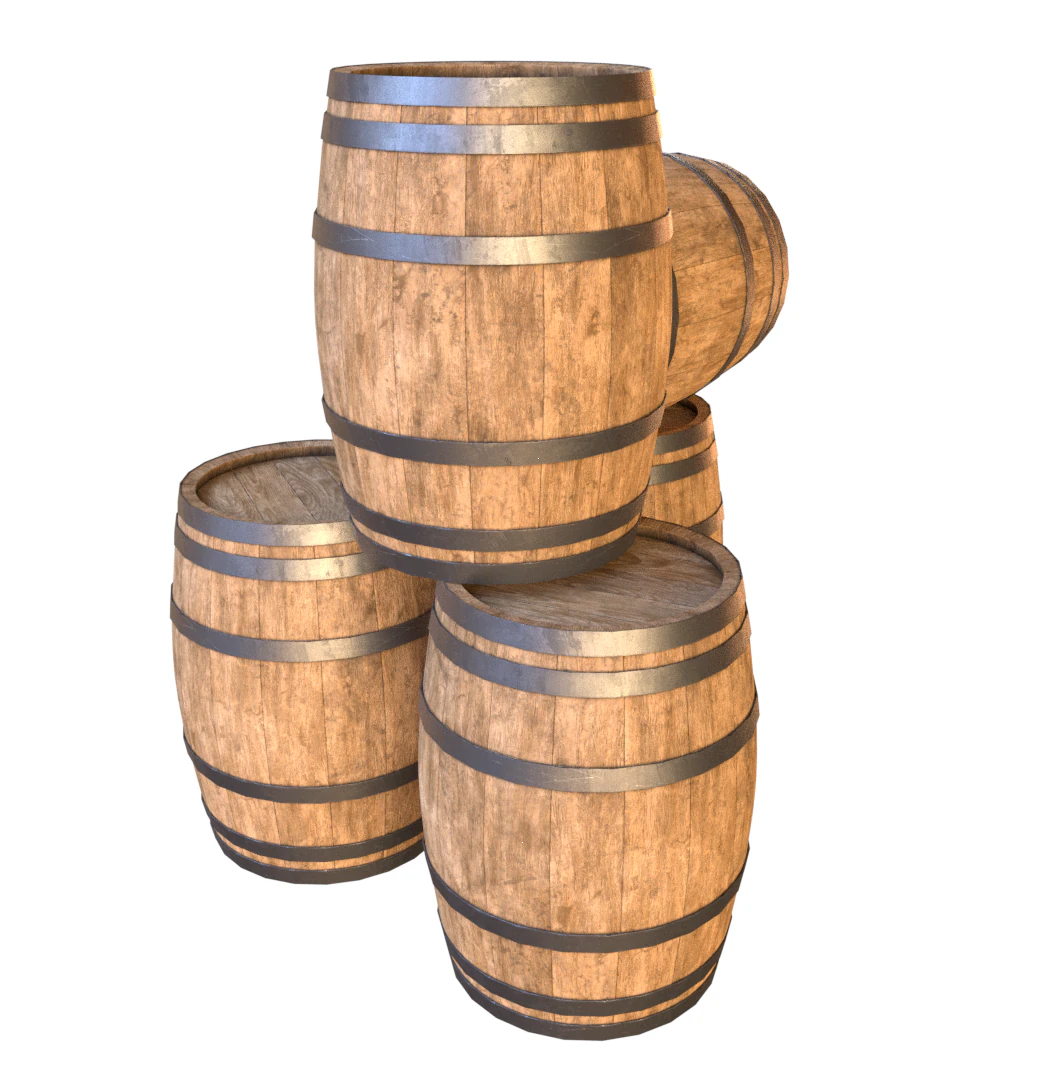 woodbarrelnew 3D Model .c4d .max .obj .3ds .fbx .stl .blend 