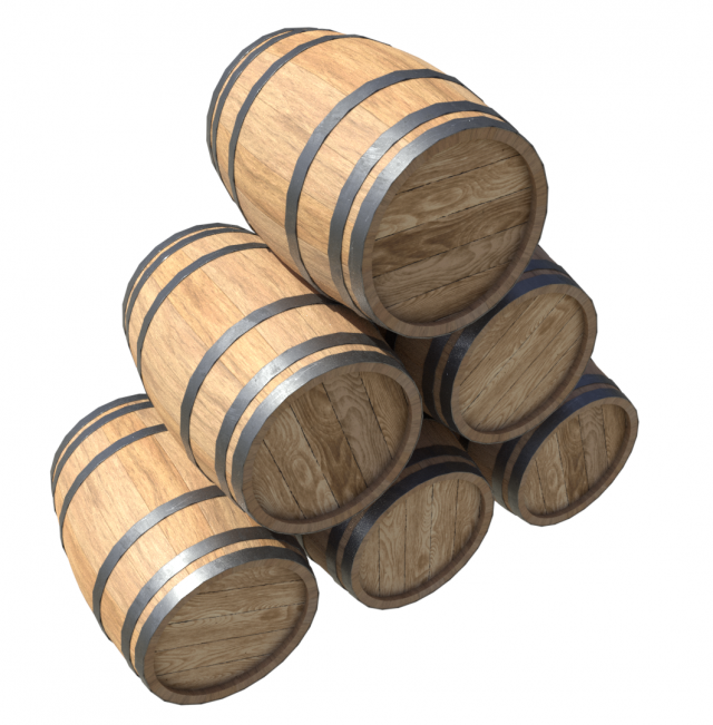 barrelwoodennewpbr 3D Модель .c4d .max .obj .3ds .fbx .stl .blend 