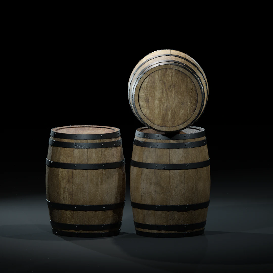 barrelspbrwoodenv01 3D Model .c4d .max .obj .3ds .fbx .stl .blend
