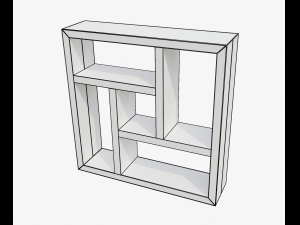 wooden shelve 3D 모델
