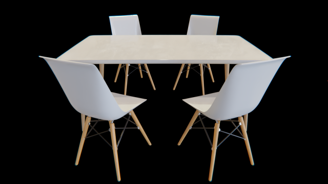 dining table and chairs set 01 3D 모델 .c4d .max .obj .3ds .fbx .stl .blend 