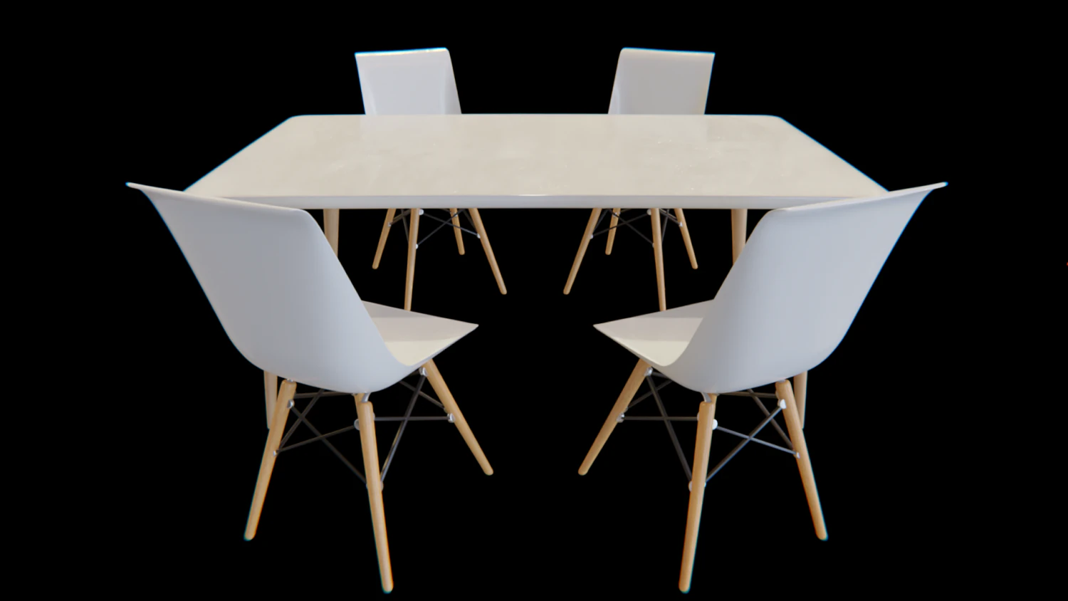 dining table and chairs set 01 3D Model .c4d .max .obj .3ds .fbx .stl .blend
