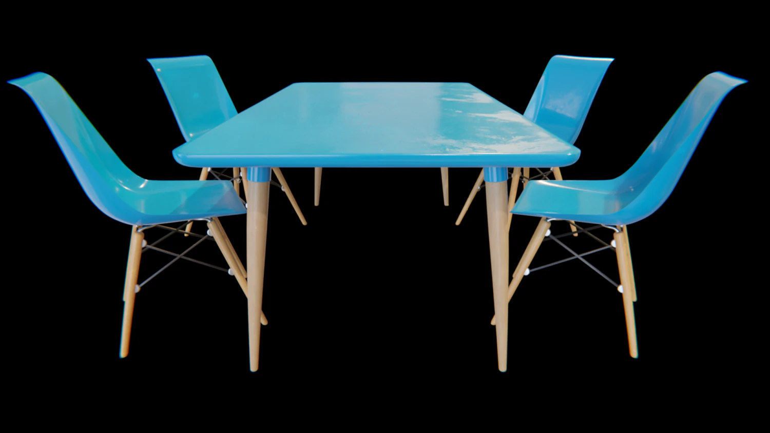 dining table and chairs set 02 3D Model .c4d .max .obj .3ds .fbx .stl .blend 
