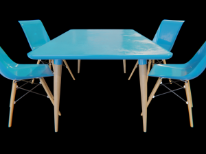 dining table and chairs set 02 3D 모델