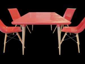 dining table and chairs set 03 Modelo 3D