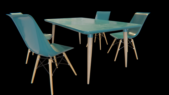 dining table and chair set 04 3Dモデル .c4d .max .obj .3ds .fbx .stl .blend 
