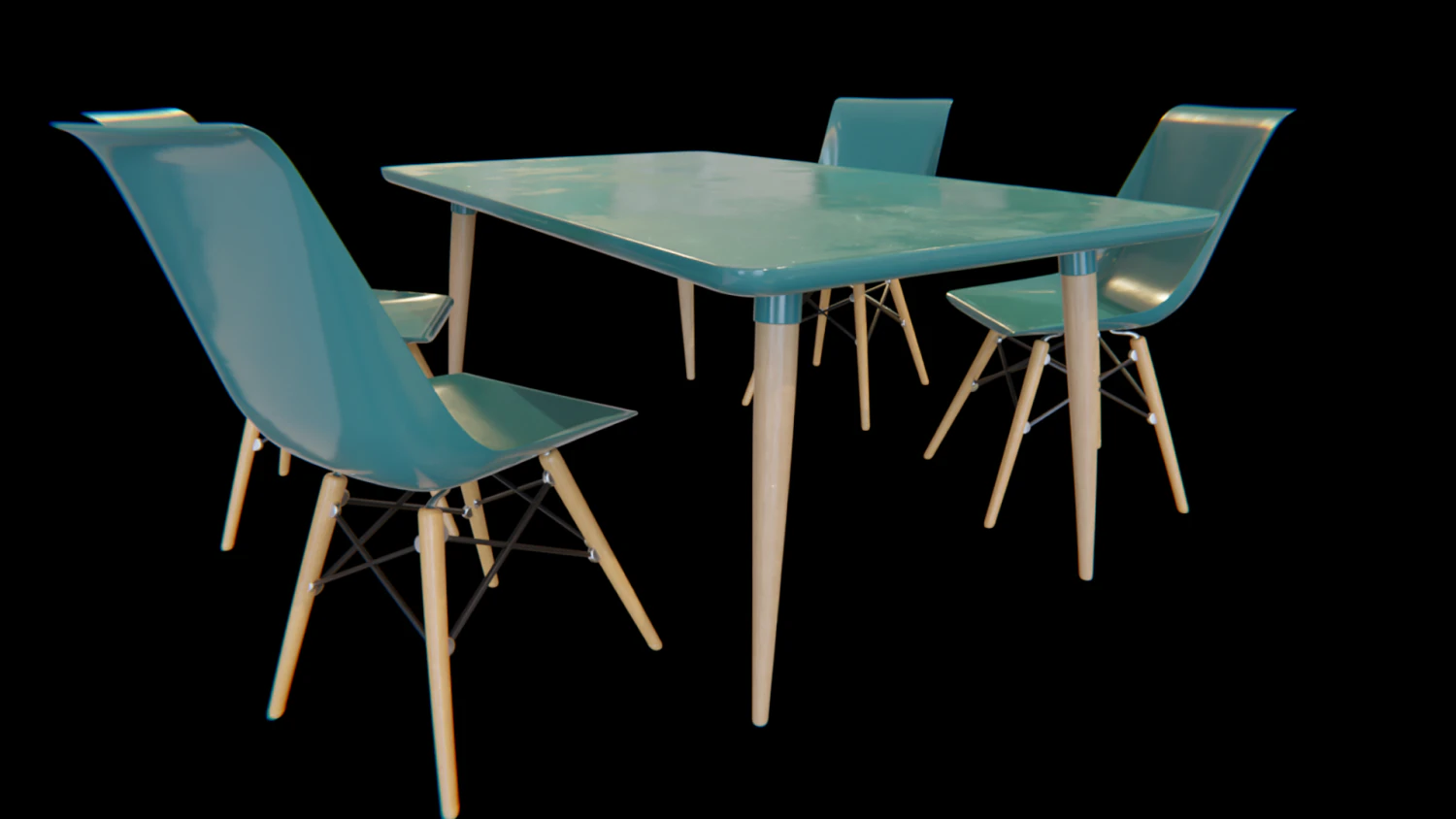 dining table and chair set 04 3D Model .c4d .max .obj .3ds .fbx .stl .blend 