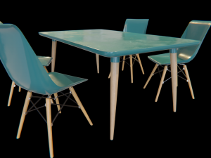 dining table and chair set 04 3D 모델