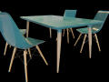 Dining table and chair set 04 3D-Modell
