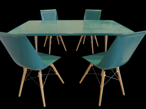 dining table and chair set 04 3Dモデル