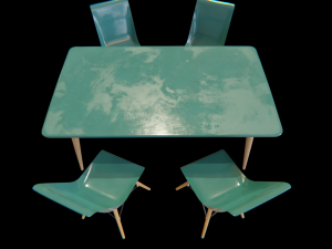 dining table and chair set 04 3Dモデル