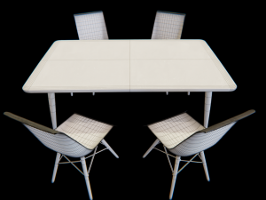 dining table and chair set 04 3Dモデル