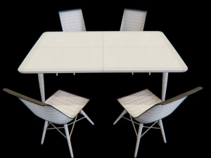 dining table and chair set 04 3D Model