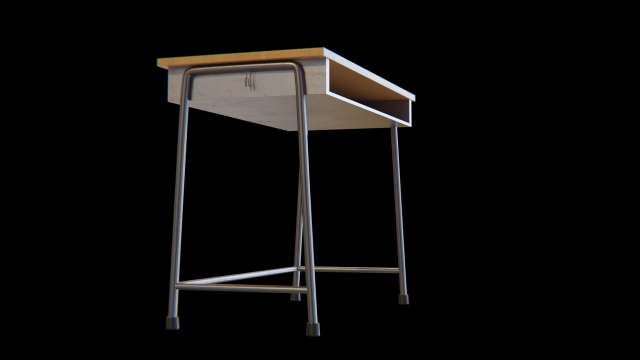 desk-wooden 3D 모델 .c4d .max .obj .3ds .fbx .stl .blend 