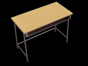 desk-wooden 3D 모델